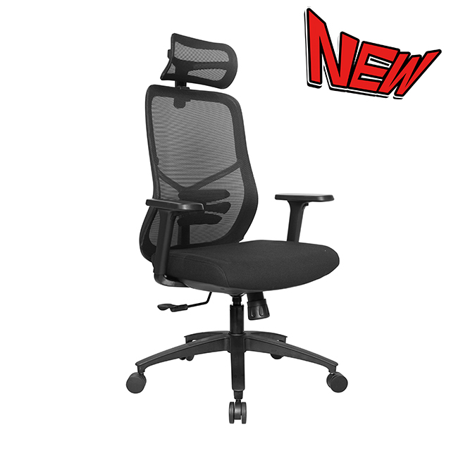 KB-8961AS-BK New Design fitting waist office mesh chair with headrest